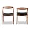 Baxton Studio Harland Mid-Century Modern Black Faux Leather Upholstered and 2-Piece Wood Dining Chair Set Set of 2 188-11679-ZORO - alternate 3